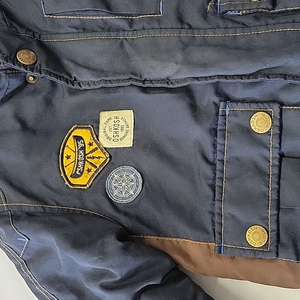 Oshkosh B’gosh Navy Blue Hooded Jacket Winter Coat Full Zip Kids Boys 3T - Picture 3 of 10